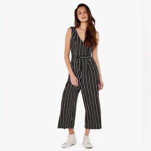 Apricot Green Striped Jumpsuit